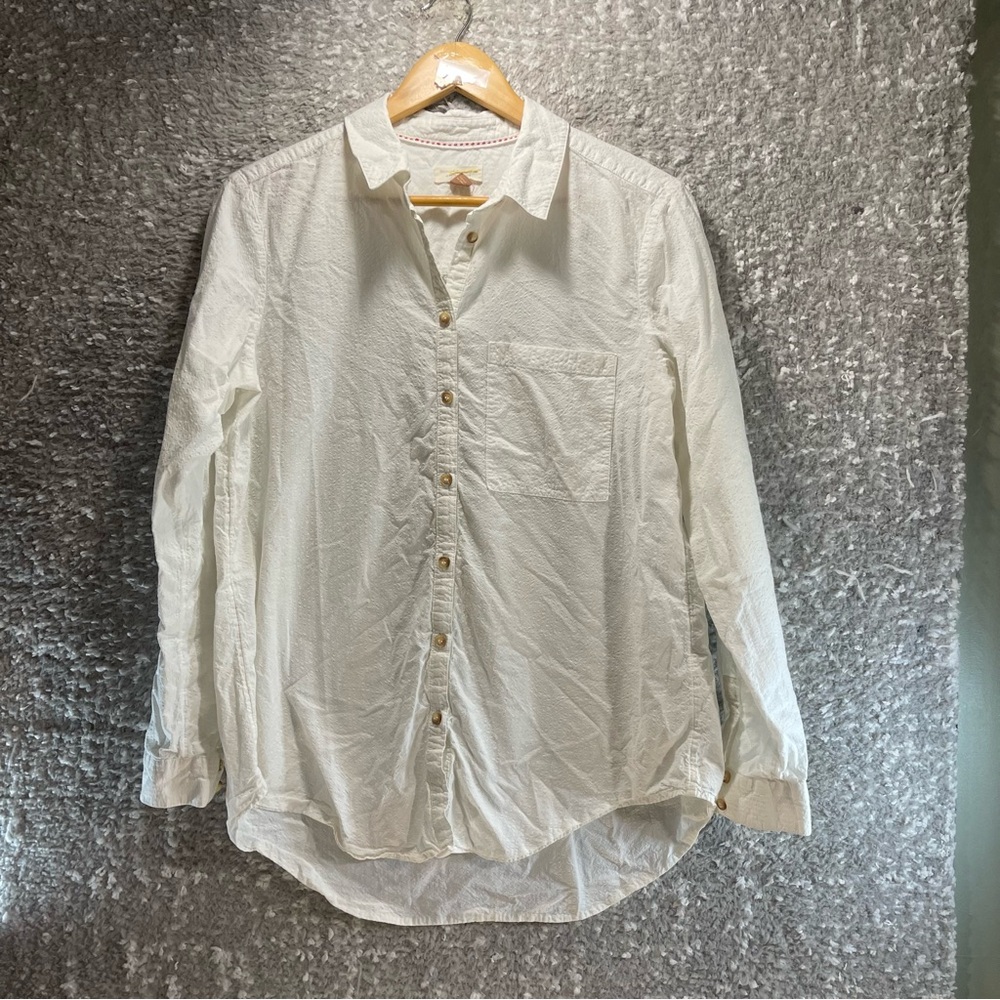 Pilcro and the Letterpress Anthropologie Textured Long Sleeve Button Up Shirt M
